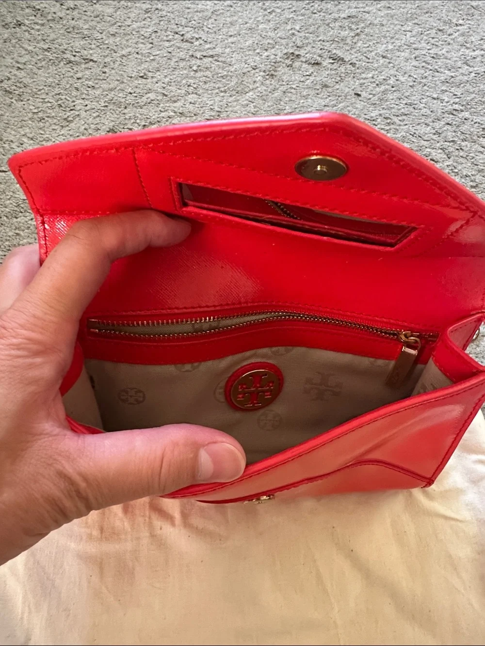 Tory Burch Red Envelope Wallet Clutch